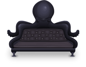 Black octopus sofa