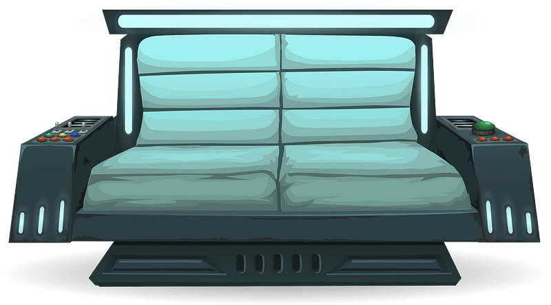 Blue quilted sofa