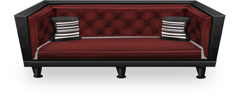 Pearly red quilted sofa