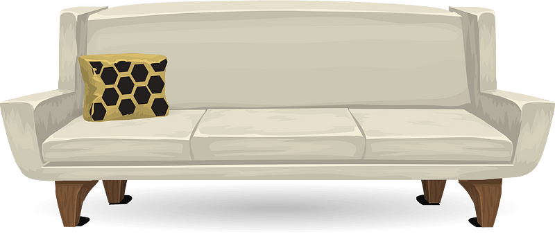 White danish modern sofa