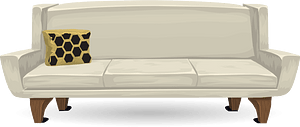 White danish modern sofa