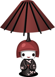 Geisha doll table lamp