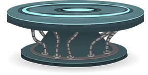 Dark blue spaceship table