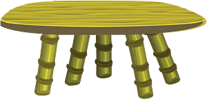 Yellow five legs side table