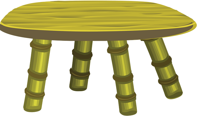 Yellow four legs side table