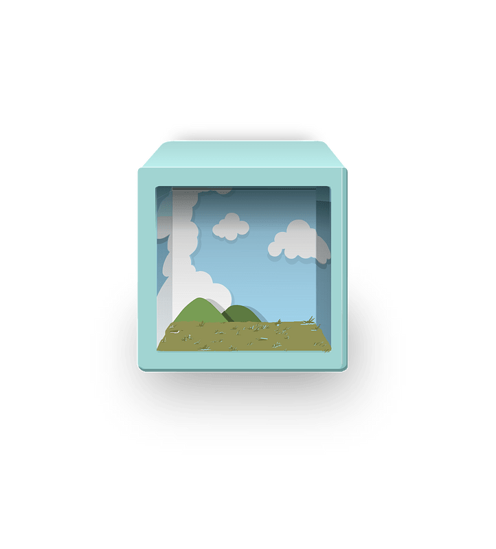 Blue diorama display box