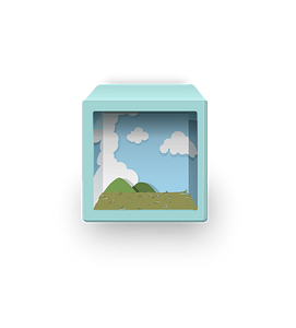 Blue diorama display box