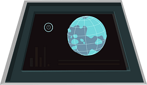 Dark blue spaceship screen