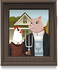 Wall decor american gothic painting