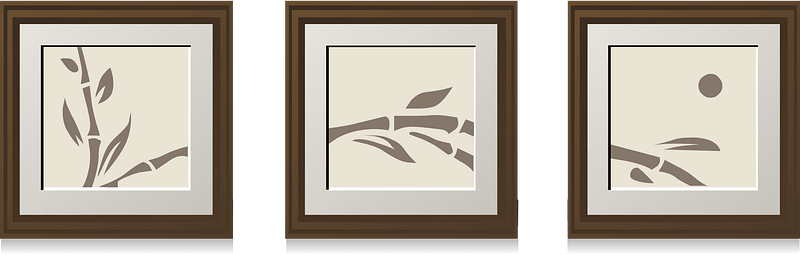 Wall decor three bamboo pictures