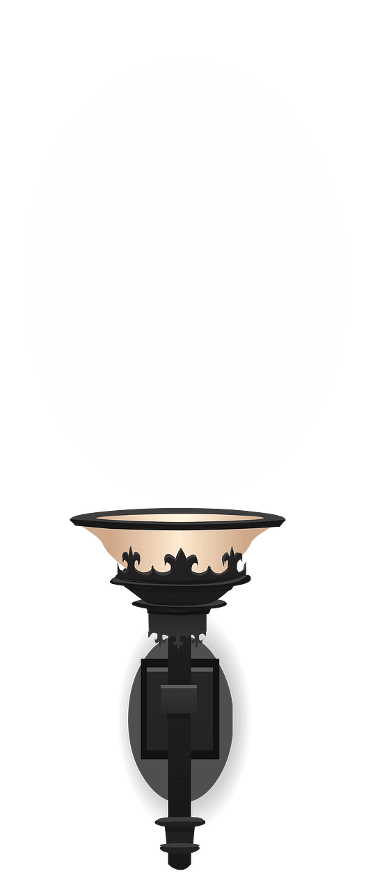 Black white gothic wall lamp