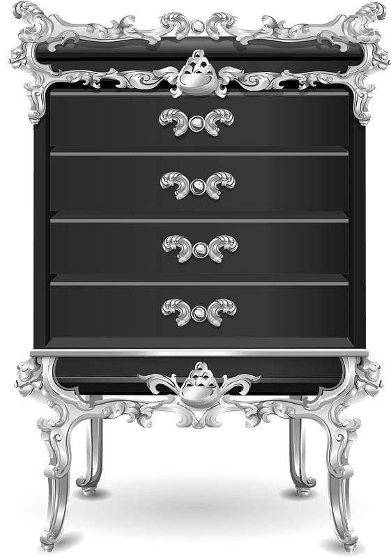 Black baroque cabinet