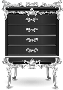 Black baroque cabinet