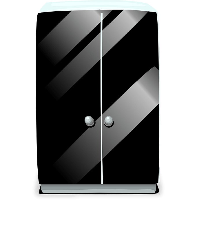 Black stripes glass cabinet