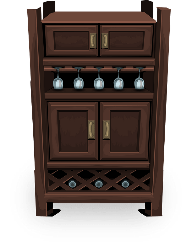 Brown wine cabinet