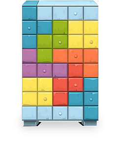 Color tetris cabinet