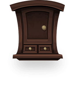Dark wood wall cabinet