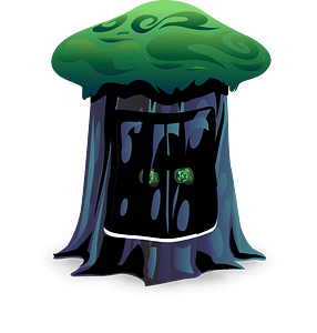 Green mushroom fantasy cabinet