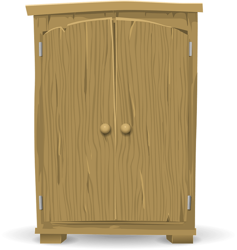 Light brown wooden wardrobe
