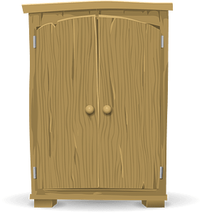 Light brown wooden wardrobe