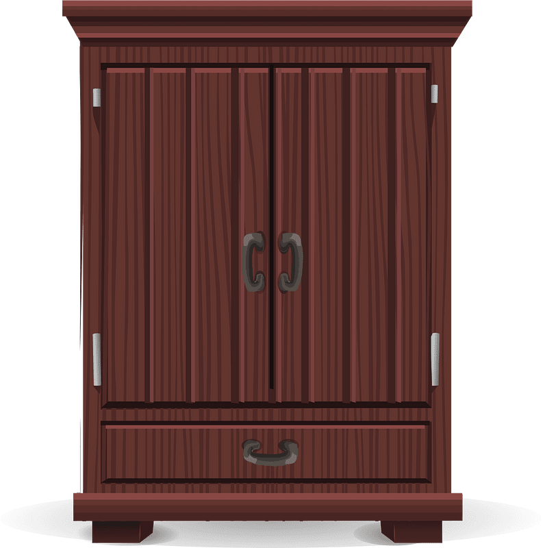 Mahogany wooddark brown tall wardrobe
