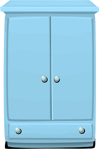 Powdered blue cabinet