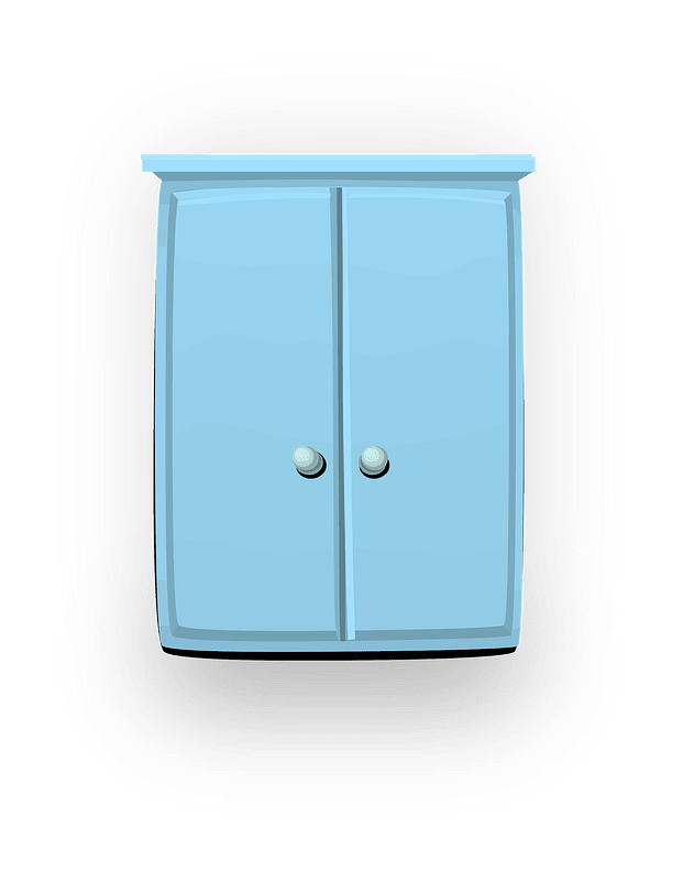 Powdered blue wall cabinet