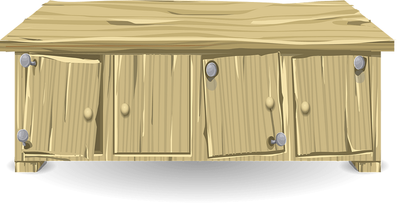 Wooden short cabinet