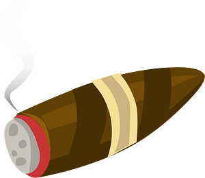 Smoking brown cigar