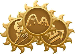 Giant golden emblems