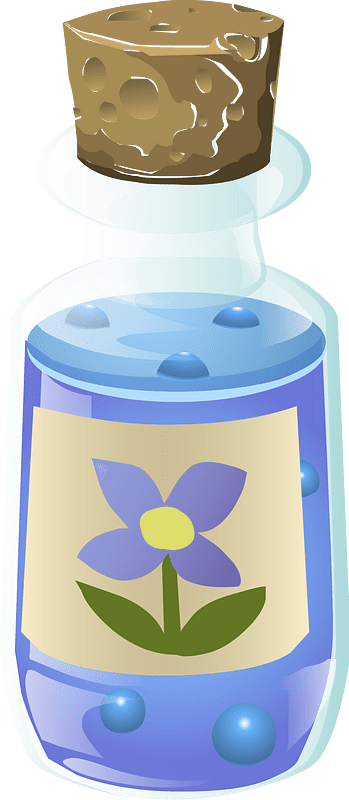Blue essence corked bottle