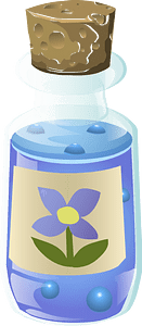 Blue essence corked bottle