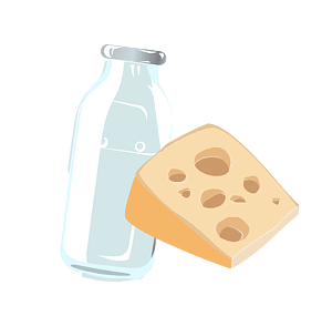 Cheese and empty bottle