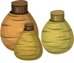 Corked orange flasks