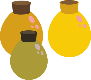 Corked yellow flasks