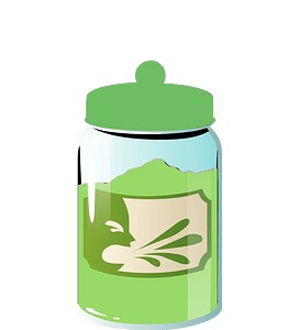 Green lab bottle