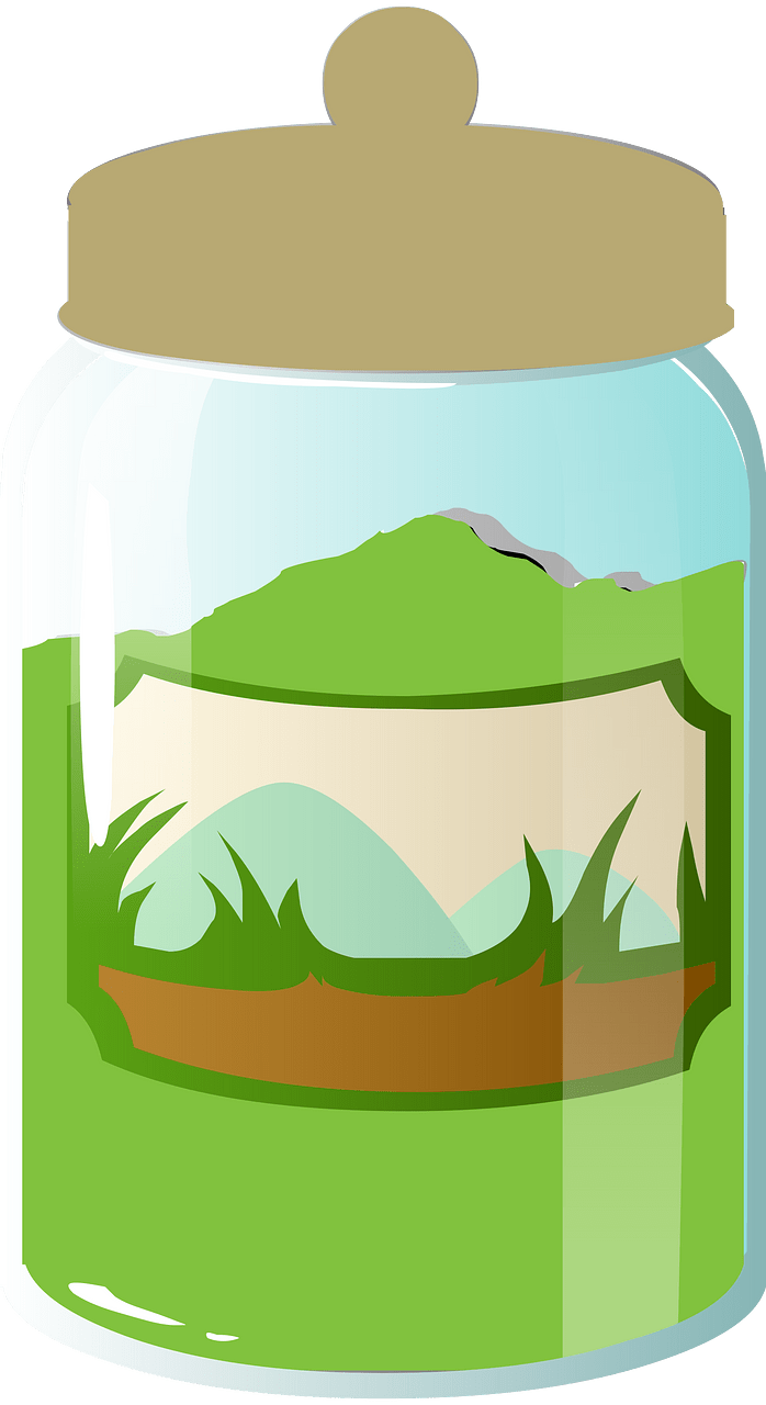 One green grass jar