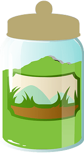 One green grass jar