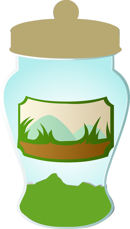 One green grass jar