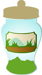One green grass jar