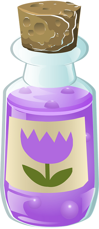 Purple essence corked bottle