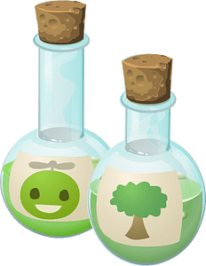 Two green corked bulbs