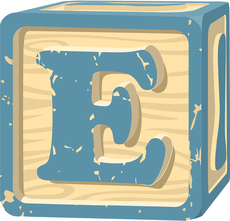 Blue letterblock e