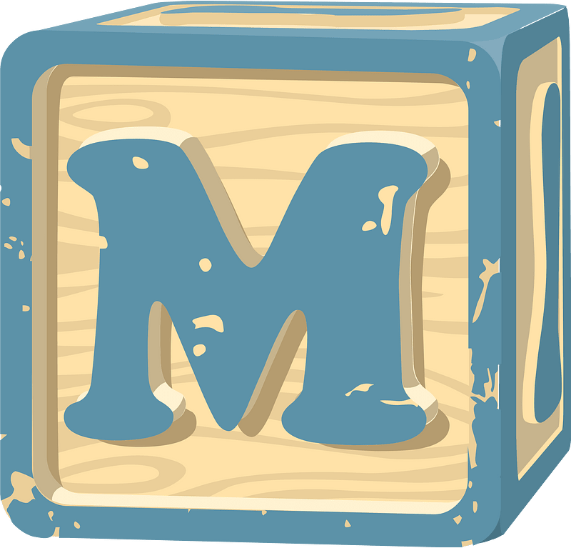 Blue letterblock m
