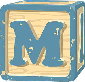 Blue letterblock m