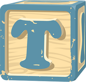 Blue letterblock t