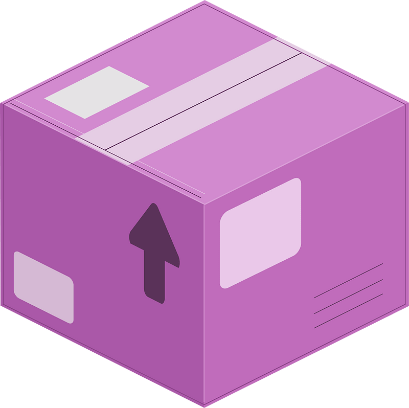 Pink closed carton box