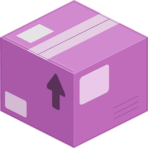 Pink closed carton box