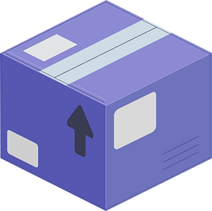 Purple closed carton box