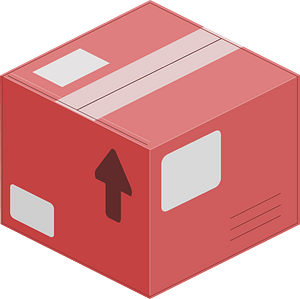 Red closed carton box